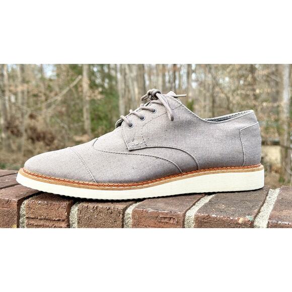TOMS Brogue Oxford Men’s Size 11 - Dary Gray Leather/Washed Canvas - New w/o Box main image 6